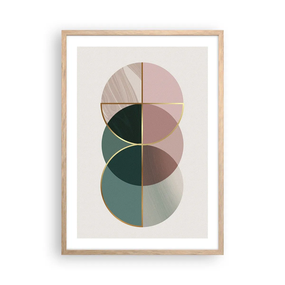 Poster in cornice rovere chiaro - Un cerchio dietro l'altro... - 50x70 cm