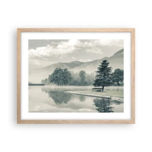 Poster in cornice rovere chiaro - Il lago dorme ancora - 50x40 cm