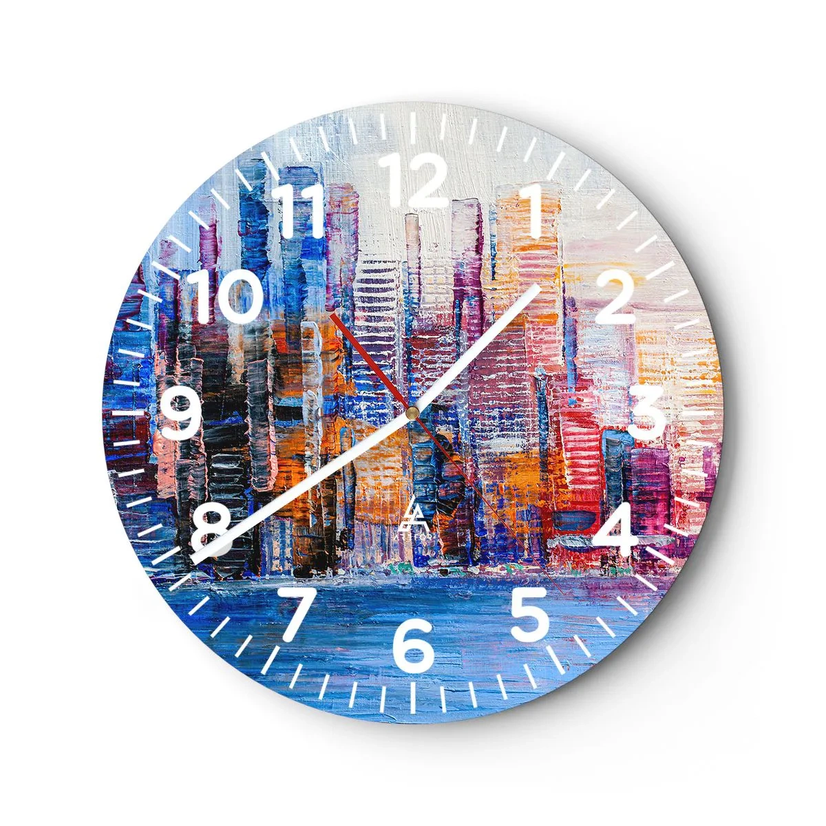 Orologio da parete - Orologio in Vetro - Metropoli gioiosa - 30x30 cm