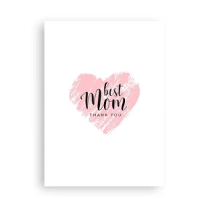 Poster - Cuore rosa con testo su sfondo bianco in stile minimalista - 50x70cm - È sempre il momento giusto - Decorazione murale moderna per soggiorno e camera da letto ARTTOR