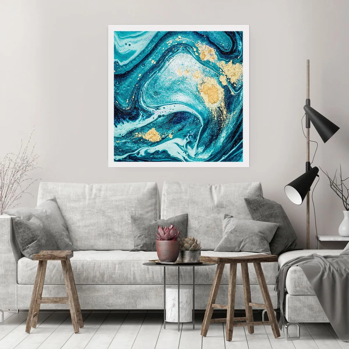 Poster - Vortice blu - 60x60 cm