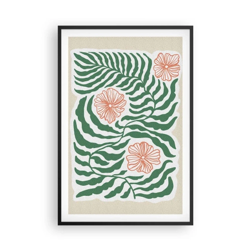 Poster in cornice nera - Fioritura nel verde - 61x91 cm