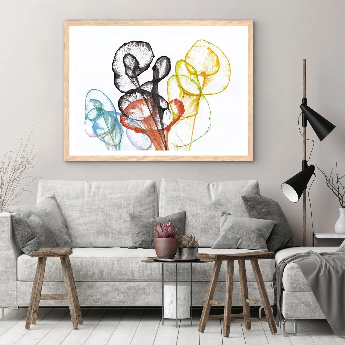 Poster in cornice rovere chiaro - Fiori con l'anima - 40x30 cm