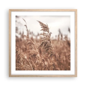 Poster in cornice rovere chiaro - Nei campi è già autunno - 50x50 cm