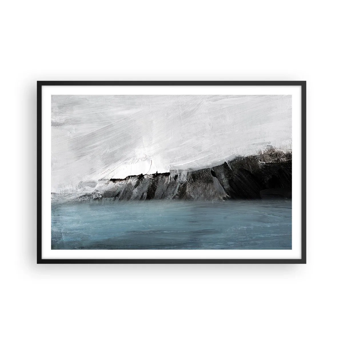 Poster in cornice nera - Acqua-terra: lo scontro degli elementi - 91x61 cm