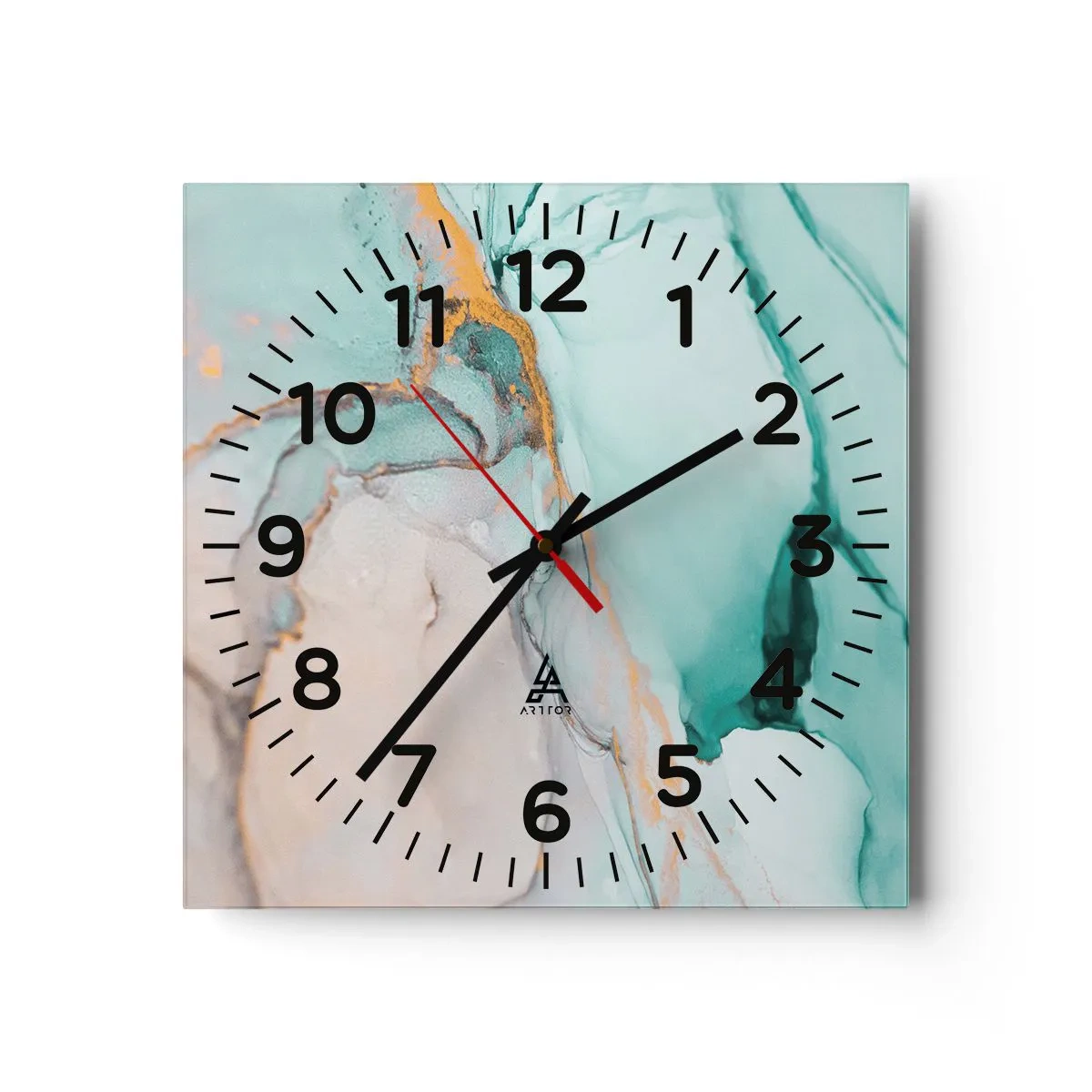 Orologio da parete - Orologio in Vetro - Danza di forme e colori - 30x30 cm