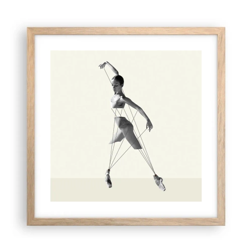 Poster in cornice rovere chiaro - Nel teatro del mondo - 40x40 cm