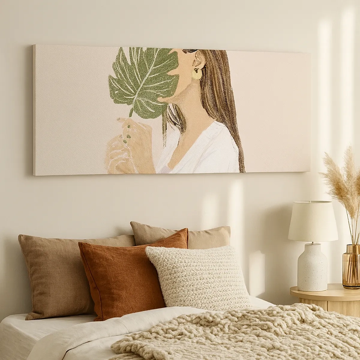 Quadro su tela - Stampe su Tela - Misterioso ritratto con ventaglio - 30x30 cm