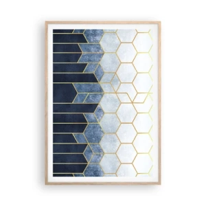 Poster in cornice rovere chiaro - Composizione a ritmo sincopato - 70x100 cm