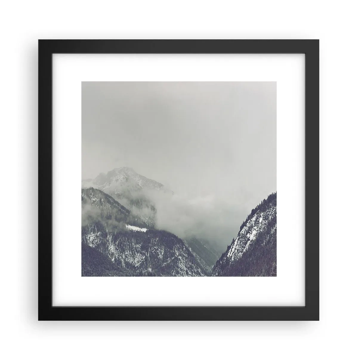 Poster in cornice nera - La valle delle nebbie - 30x30 cm