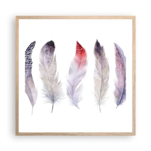 Poster in cornice rovere chiaro - Delicate come una nebbia multicolore - 60x60 cm