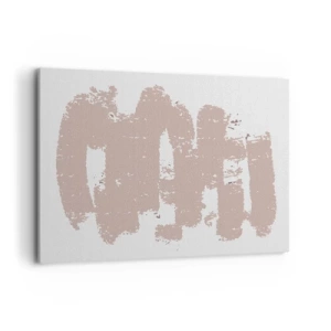 Quadro su tela - Stampe su Tela - Forme rosa tenui su uno sfondo chiaro - 100x70cm - Astrazione in un rosa mite - Decorazione murale moderna per soggiorno e camera da letto ARTTOR