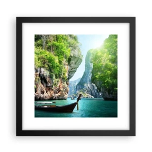 Poster in cornice nera - Invito a un viaggio esotico - 30x30 cm