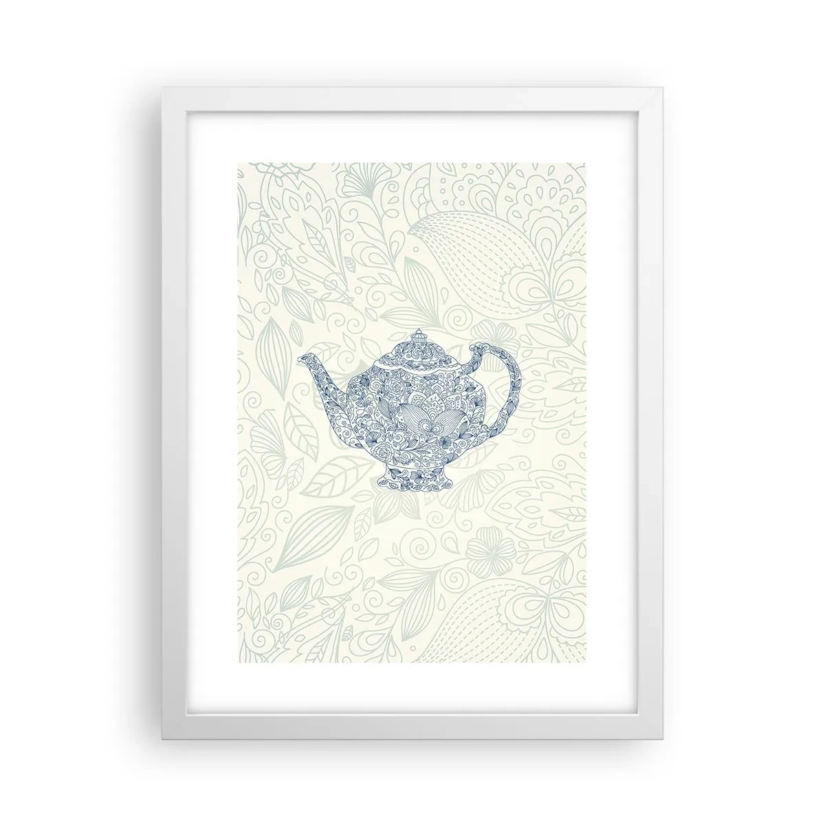 Poster in cornice bianca - Magia del tè - 30x40 cm