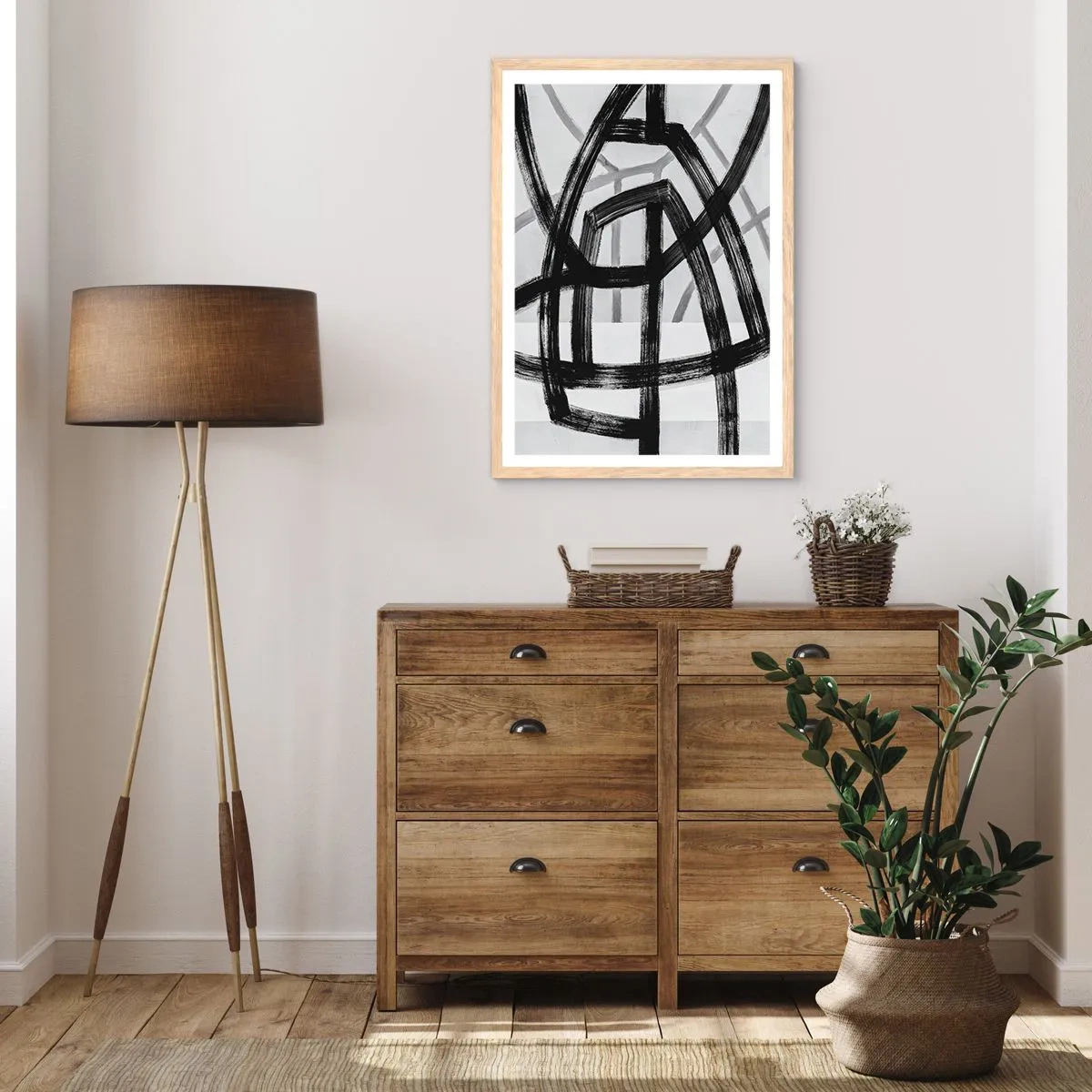 Poster in cornice rovere chiaro - Costruendo la profondità - 61x91 cm