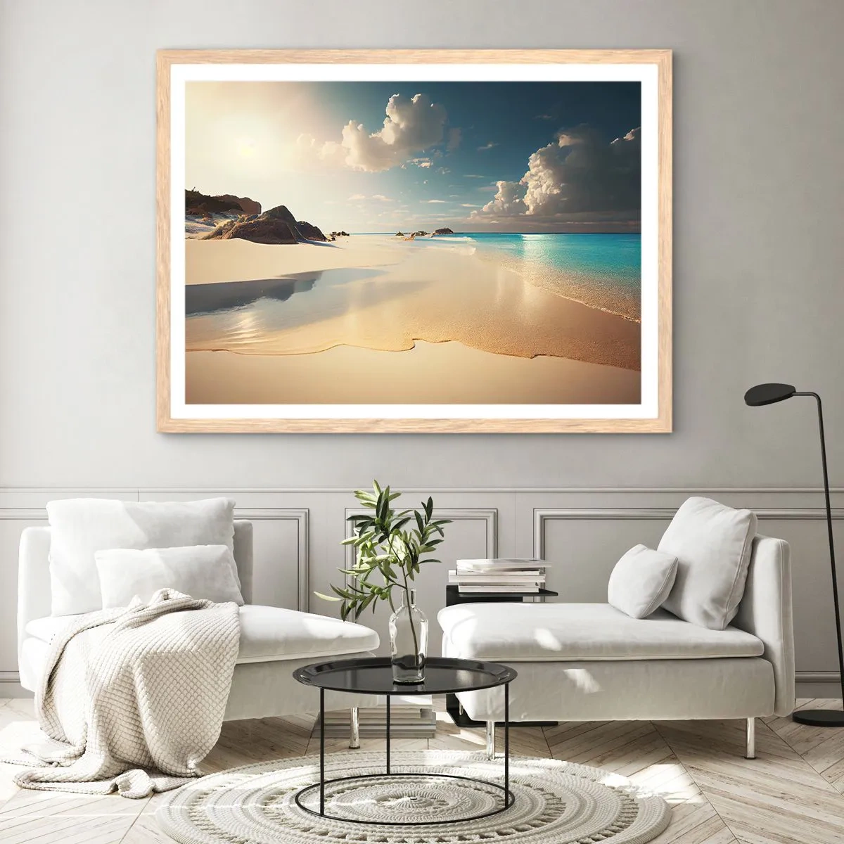 Poster in cornice rovere chiaro - Giornata ideale - 70x50 cm