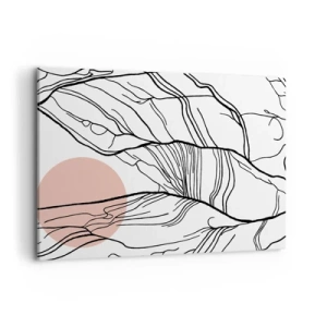 Quadro su tela - Stampe su Tela - Linee minimaliste con accenti geometrici - 100x70cm - Nella rete dei rami - Decorazione murale moderna per soggiorno e camera da letto ARTTOR