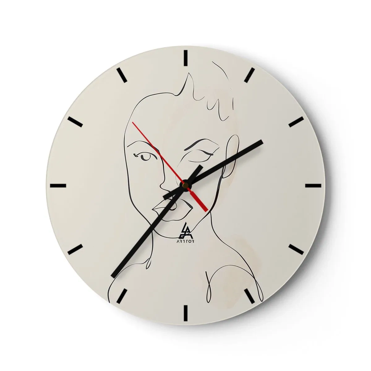 Orologio da parete - Orologio in Vetro - Profilo di sensualità - 40x40 cm