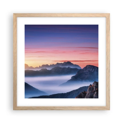 Poster in cornice rovere chiaro - Sopra le valli - 40x40 cm