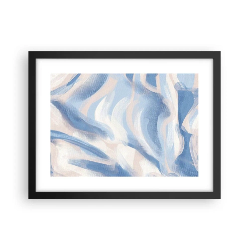 Poster in cornice nera - Ondulazioni azzurre - 40x30 cm