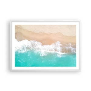 Poster in cornice bianca - Un tocco carezzevole - 70x50 cm