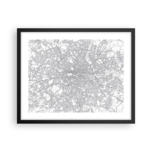 Poster in cornice nera - Mappa del labirinto di Londra - 50x40 cm