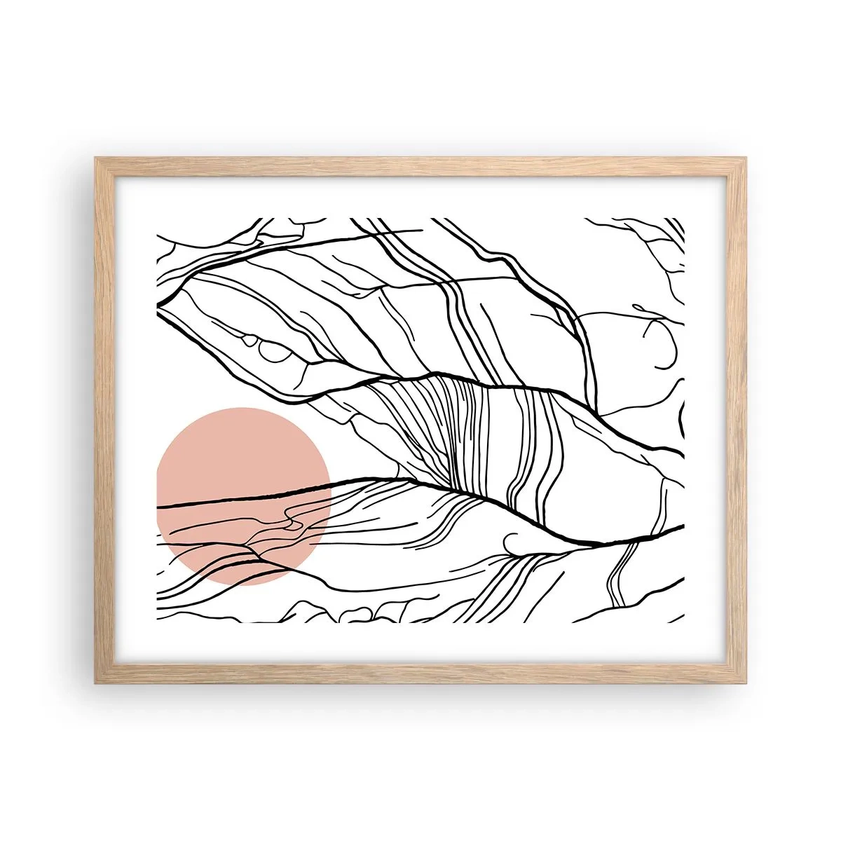 Poster in cornice rovere chiaro - Nella rete dei rami - 50x40 cm