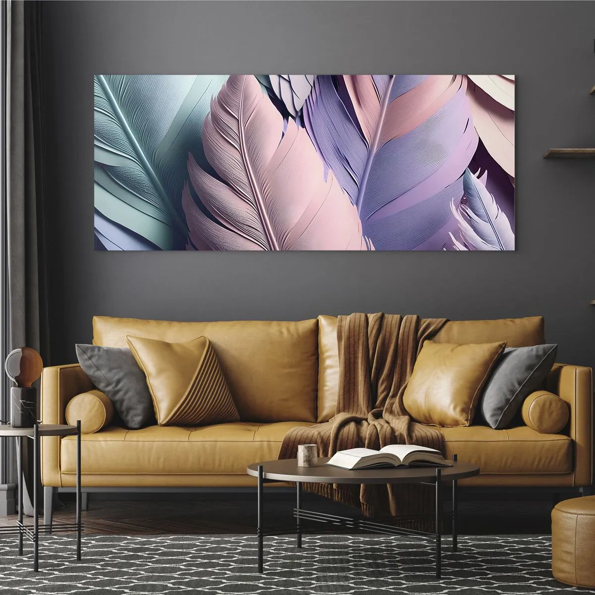 Quadro su vetro - Eleganza per uccelli - 90x30 cm