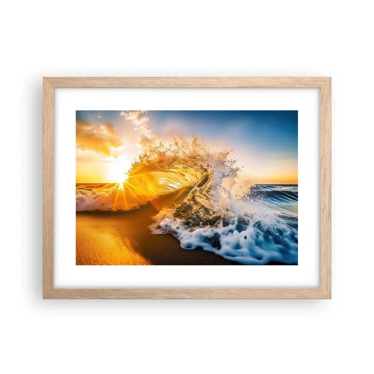 Poster in cornice rovere chiaro - Gioco sulla sabbia - 40x30 cm