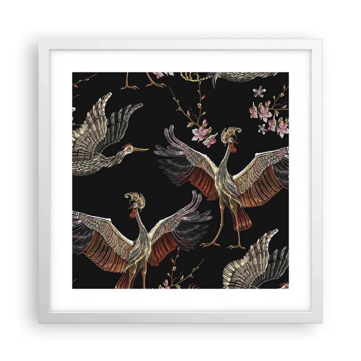 Poster in cornice bianca - Uccello fantastico - 40x40 cm