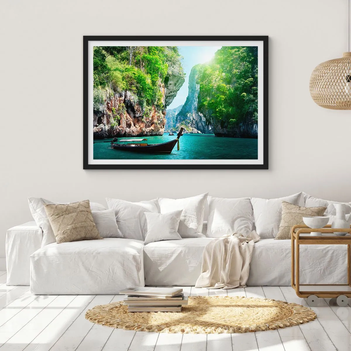 Poster in cornice nera - Invito a un viaggio esotico - 91x61 cm