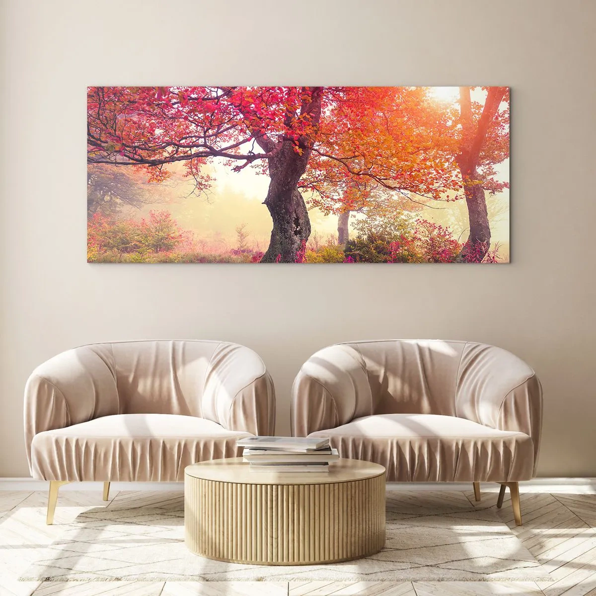 Quadro su vetro - L'esplosione della fioritura - 100x40 cm