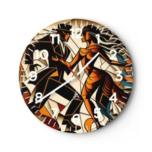 Orologio da parete - Orologio in Vetro - La danza della passione - 30x30 cm