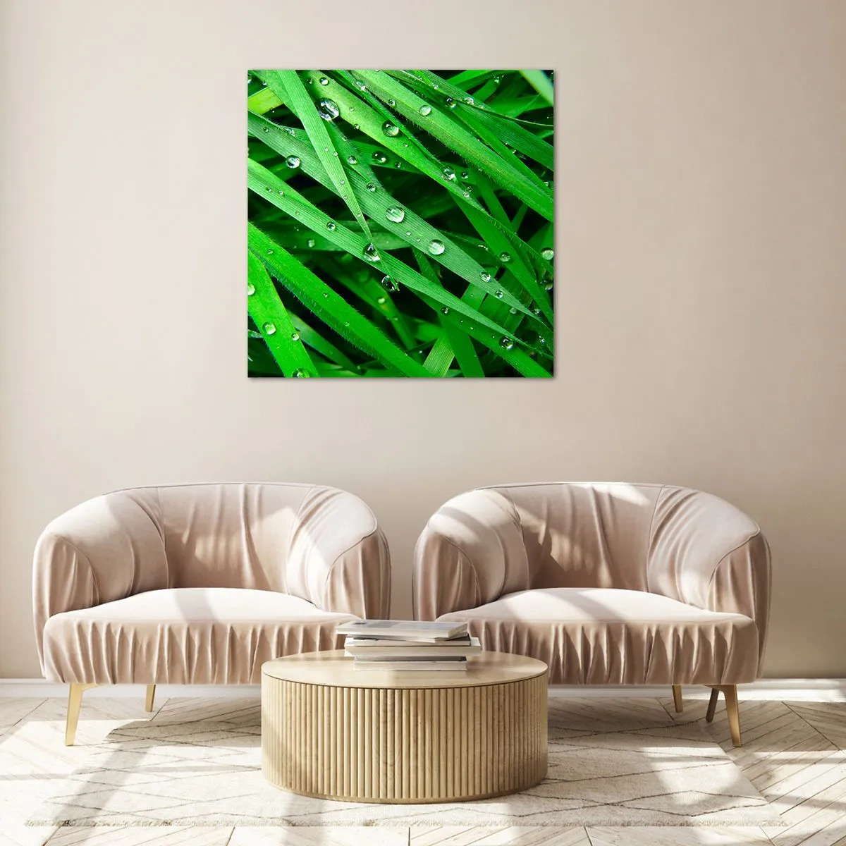 Quadro su vetro - Giocando con il verde - 40x40 cm