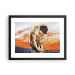 Poster in cornice nera - Immerso in se stesso - 40x30 cm