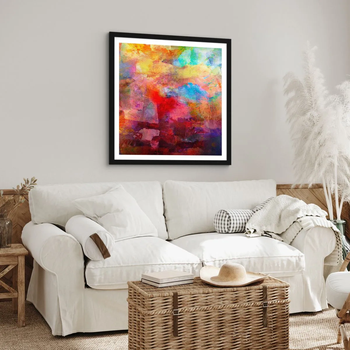 Poster in cornice nera - Guardando dentro all'arcobaleno - 40x40 cm