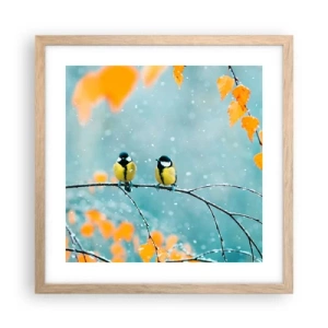 Poster in cornice rovere chiaro - Pettegolezzi alati - 40x40 cm