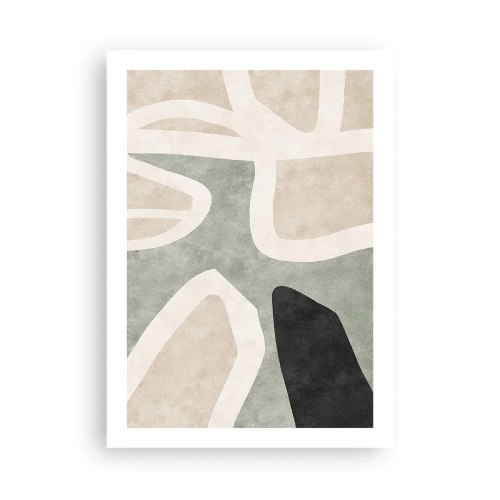 Poster - Armonia di colori astratti - 50x70cm - Composizione con motivi in nero - Decorazione murale moderna per soggiorno e camera da letto ARTTOR