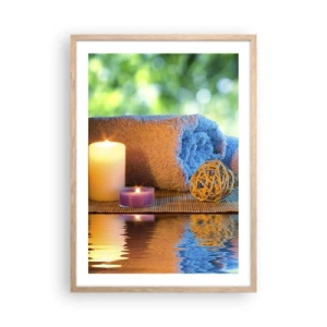 Poster in cornice rovere chiaro - Tempo per il corpo - 50x70 cm