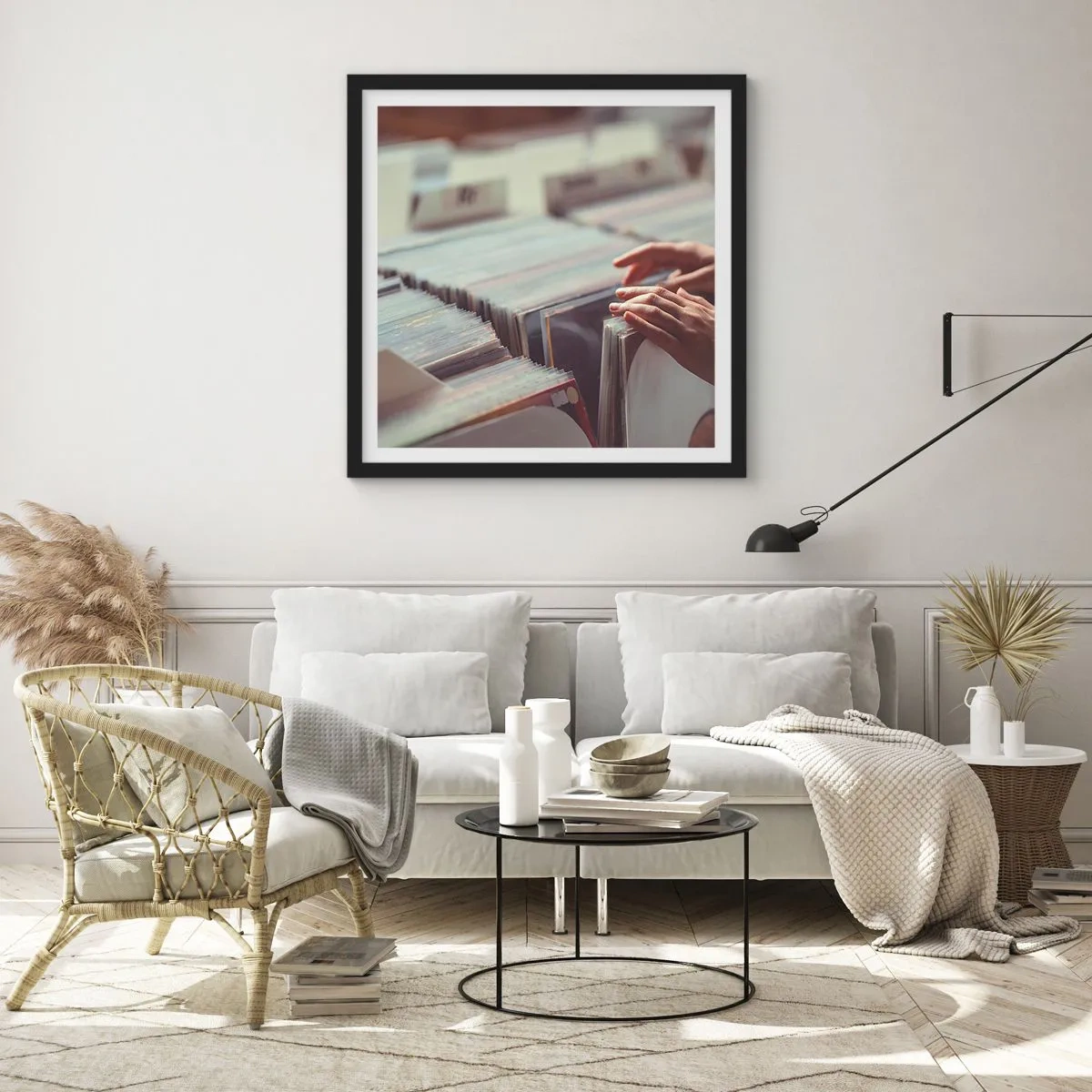 Poster in cornice nera - Alla ricerca di emozioni - 30x30 cm