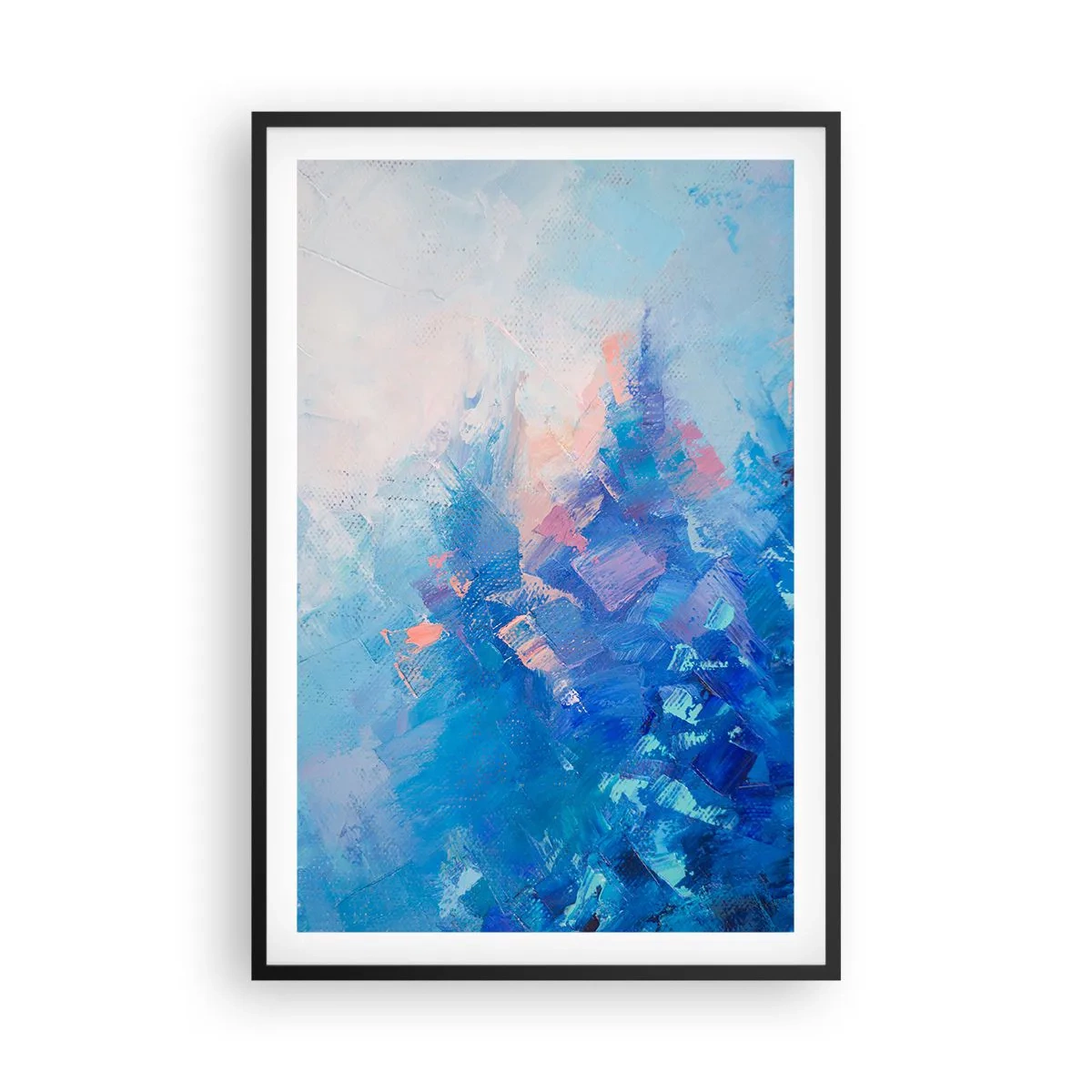 Poster in cornice nera - Astrazione invernale - 61x91 cm