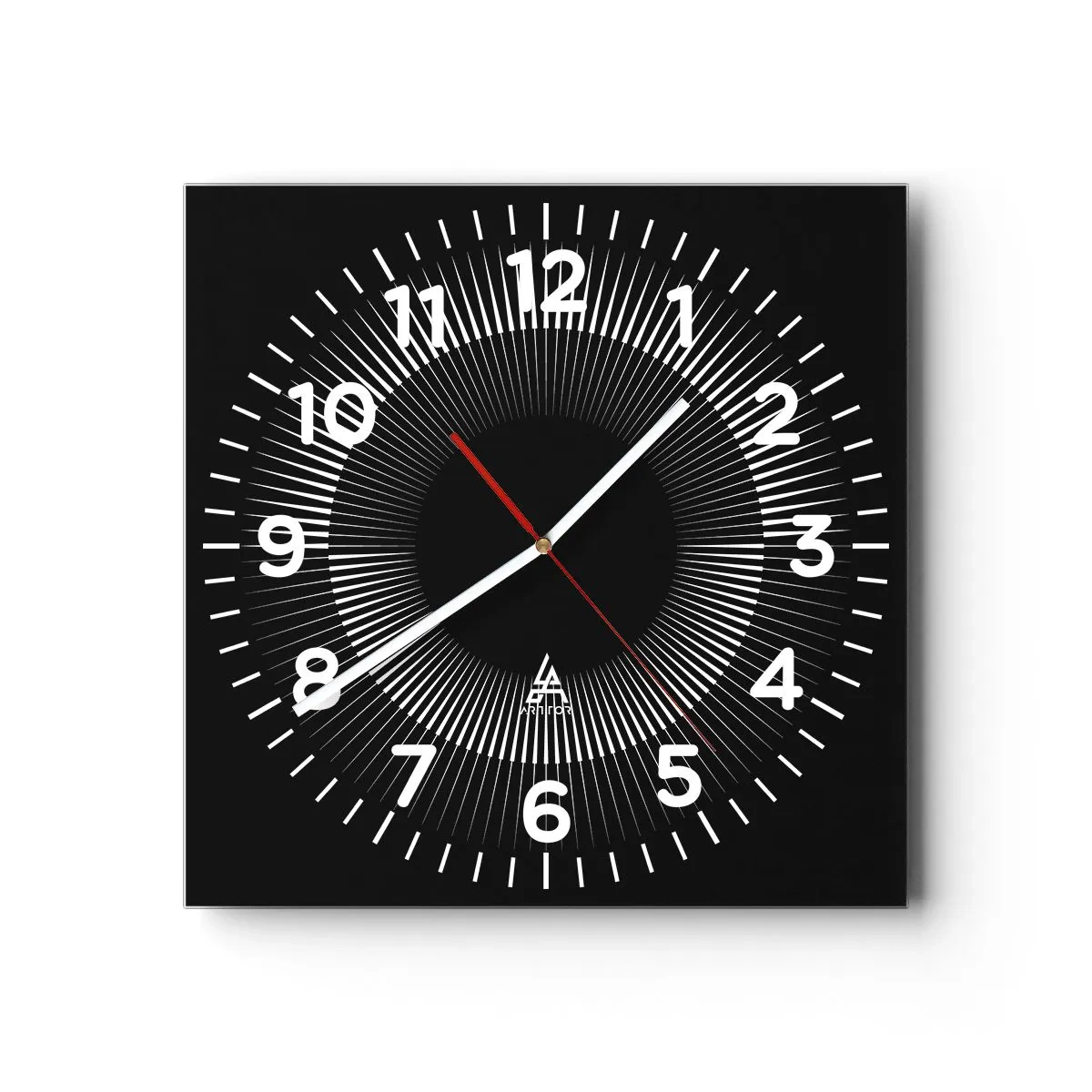 Orologio da parete - Orologio in Vetro - Sole nero - 30x30 cm
