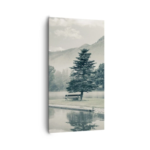 Quadro su tela - Stampe su Tela - Il lago dorme ancora - 65x120 cm