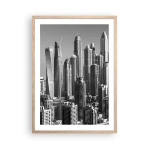 Poster in cornice rovere chiaro - La città sul deserto - 50x70 cm