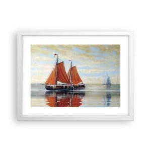 Poster in cornice bianca - Naviga, marinaio... - 40x30 cm