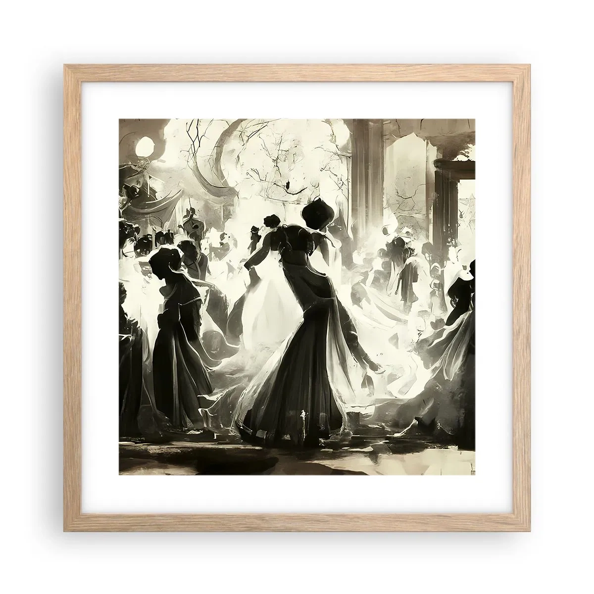 Poster in cornice rovere chiaro - Il gran ballo in maschera - 40x40 cm