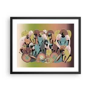 Poster in cornice nera - Arriva la grande festa - 50x40 cm