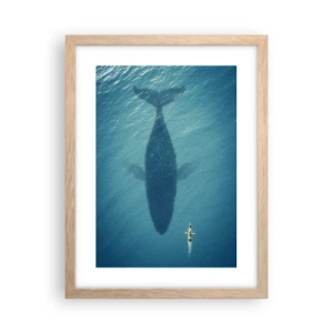 Poster in cornice rovere chiaro - Incontro sull'oceano - 30x40 cm