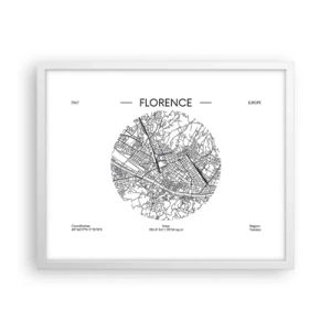 Poster in cornice bianca - Anatomia di Firenze - 50x40 cm