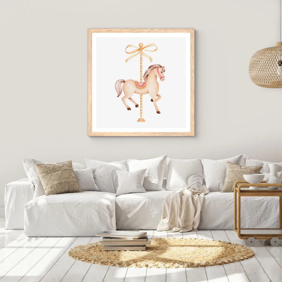 Poster in cornice rovere chiaro - Trotto aggraziato - 30x30 cm